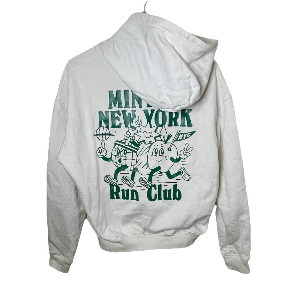 Minted New York Run Club Hoodie Sweatshirt White Green Women XS/S/M NYC Marathon